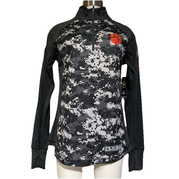 Colosseum Athletics Tops - New Clemson Tigers Pullover Womens M Digital Camo Stretch 1/4 Zip OHT Colosseum